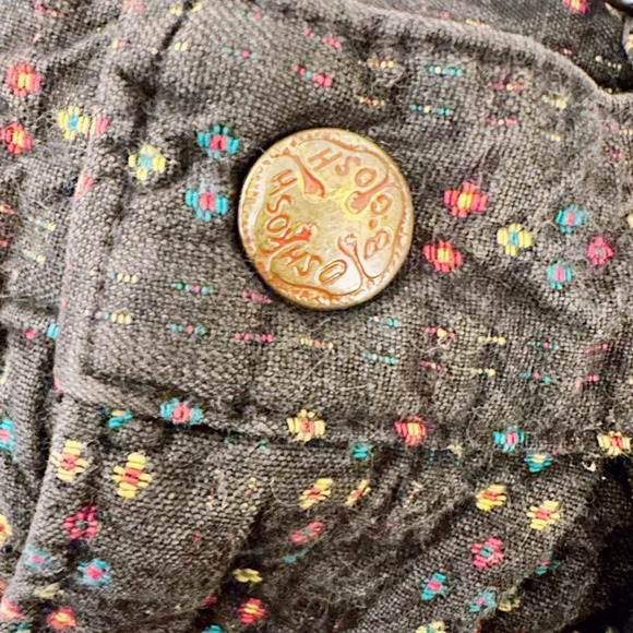 Vintage Oshkosh Skirt Overall Floral Printed Denim Skirtall - Picture 6 of 6